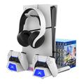 iPega PG-P5S023 Multifunctionele RGB-oplaadstandaard met koeling voor Sony PlayStation 5/PlayStation 5 Slim - Wit