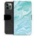 iPhone 11 Pro Premium Wallet Case - Blauw Marmer