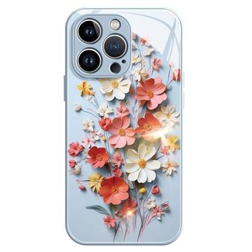 iPhone 13 Pro Bloem Boeket Hybride Hoesje - Blauw