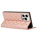 iPhone 13 Pro Wallet Case met Make-upspiegel - Rose Gold