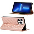 iPhone 13 Pro Wallet Case met Make-upspiegel - Rose Gold