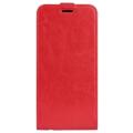 iPhone 14 Max Verticale Flip Case met Kaartsleuf - Rood