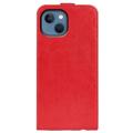 iPhone 14 Max Verticale Flip Case met Kaartsleuf - Rood