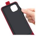 iPhone 14 Max Verticale Flip Case met Kaartsleuf - Rood