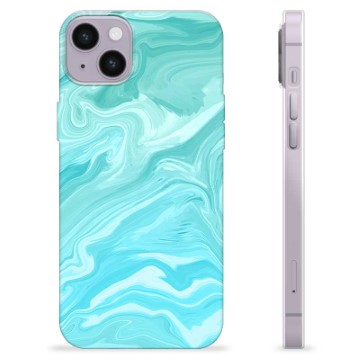 iPhone 14 Plus TPU-hoesje - Blauw Marmer