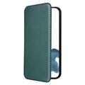 iPhone 14 Pro Max Flip Case - Koolstofvezel - Groen