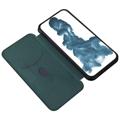 iPhone 14 Pro Max Flip Case - Koolstofvezel - Groen