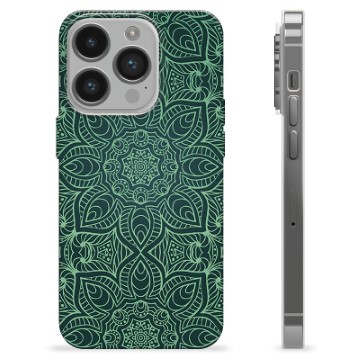 iPhone 14 Pro TPU-hoesje - Groene Mandala