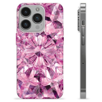 iPhone 14 Pro TPU-hoesje - Roze Kristal