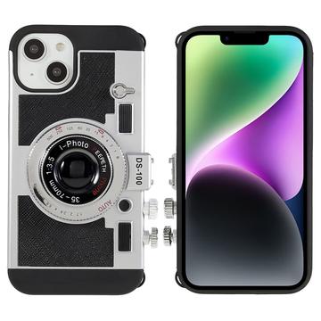 iPhone 15 Camerastijl Hybride Hoesje - Zwart