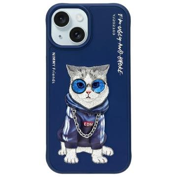 iPhone 15 Nimmy Friends Glasses Cool katten Hoesje