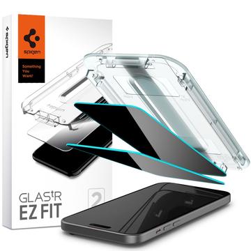 iPhone 15 Plus/16 Plus Spigen Glas.tR Ez Fit Privacy Glazen Screenprotector - 9H - 2 St.