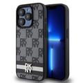 iPhone 15 Pro DKNY Geruit Patroon en Streep Hoesje