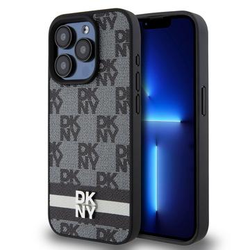 iPhone 15 Pro DKNY Geruit Patroon en Streep Hoesje