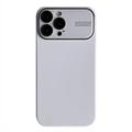 iPhone 15 Pro Liquid Silicone Case met Glazen Lens - Wit