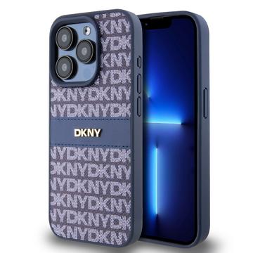 iPhone 15 Pro Max DKNY Repeat Pattern Tonal Stripe hoesje - Blauw