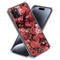 iPhone 15 Pro Max Stijlvolle Ultradunne TPU Hoesje - Rode Bloemen