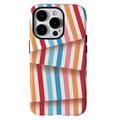 iPhone 15 Pro Stripes afneembare 2-in-1 hybride hoes - Rainbow