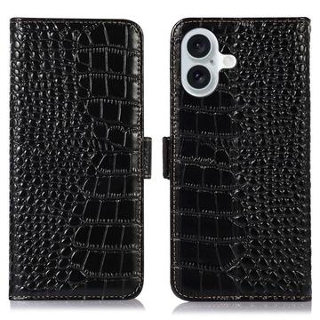 iPhone 16 Crocodile Series Wallet Leren Hoesje met RFID