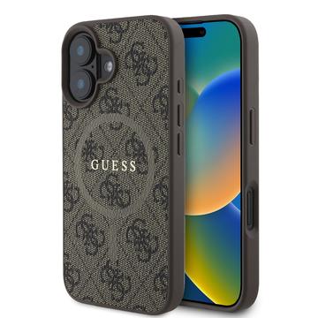 iPhone 16 Guess 4G gekleurde ring case - MagSafe compatibel - Bruin