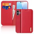 iPhone 16 Plus Dux Ducis Hivo Wallet Leren Hoesje - Rood