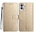 iPhone 16 Plus Mandala Series Portemonnee-hoesje - Goud