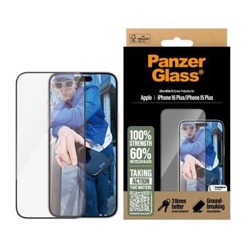 iPhone 16 Plus/15 Plus PanzerGlass Ultra-Wide Fit EasyAligner Screenprotector - Zwarte Rand