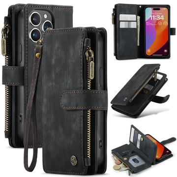 iPhone 16 Pro Caseme C30 Multifunctioneel Portemonnee Hoesje - Zwart