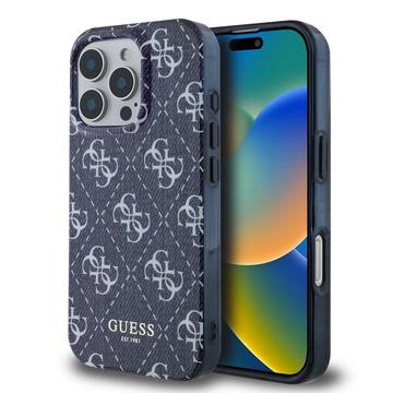 iPhone 16 Pro Max Guess IML Denim Effect Hoesje - MagSafe compatibel - Donkerblauw