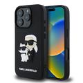 iPhone 16 Pro Max Karl Lagerfeld 3D Rubber Karl & Choupette NFT hoesje - Zwart