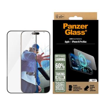 iPhone 16 Pro Max PanzerGlass Gaming Ultra-Wide Fit EasyAligner Glazen Screenprotector - 9H - Zwarte Rand