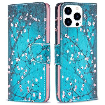 iPhone 16 Pro Max Wonder Series Portemonnee Hoesje - Witte Bloemen