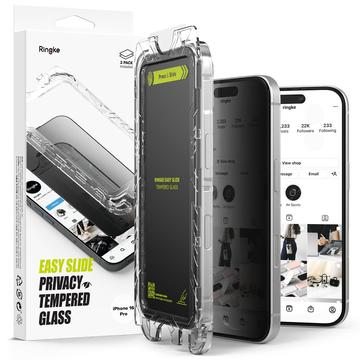 iPhone 16 Pro Ringke Easy Slide Privacy Glazen Screenprotector - 2 stuks.