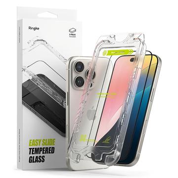 iPhone 16 Pro Ringke Easy Slide Glazen Screenprotector - 2 stuks.