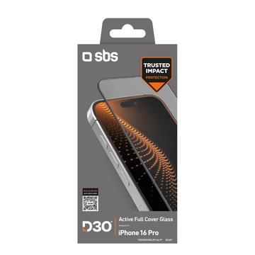 iPhone 16 Pro SBS D3O Active Full Cover Glazen Screenprotector met frame