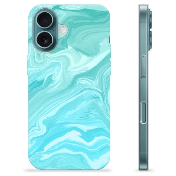 iPhone 16 TPU-hoesje - Blauw Marmer