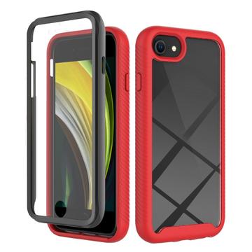 iPhone 16e 360 Protection Series Hoesje - Rood / Doorzichtig