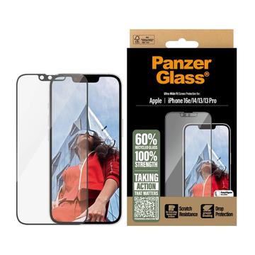 iPhone 16e/14/13/13 Pro PanzerGlass Ultra-Wide Fit EasyAligner Screenprotector - Zwarte Rand