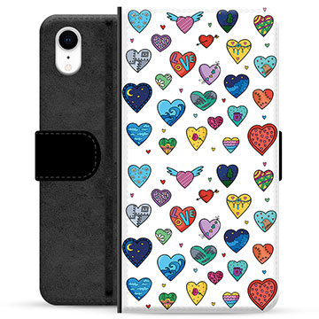 iPhone XR Premium Portemonnee Hoesje - Harten