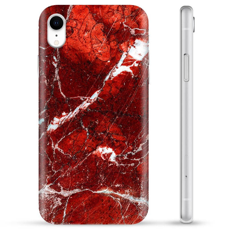 Overvloed schaduw rek iPhone XR TPU-hoesje - rood marmer