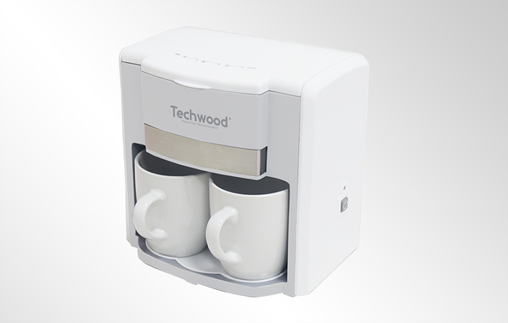 Techwood 2-kops schenkkoffiezetapparaat - wit