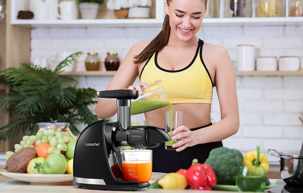 AMZCHEF 1501-GA Slow Juicer - Grijs