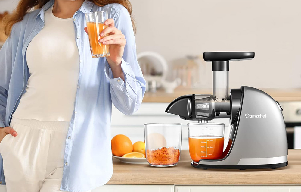 AMZCHEF 1501-GA Slow Juicer - Grijs